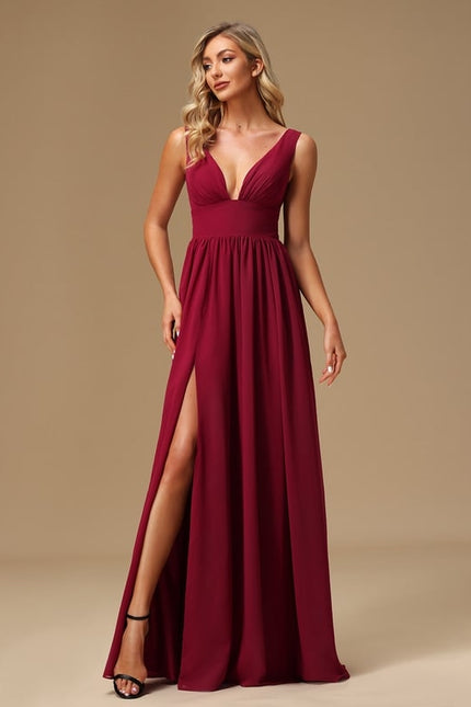 Robe Trapèze Longue Beige Élégante