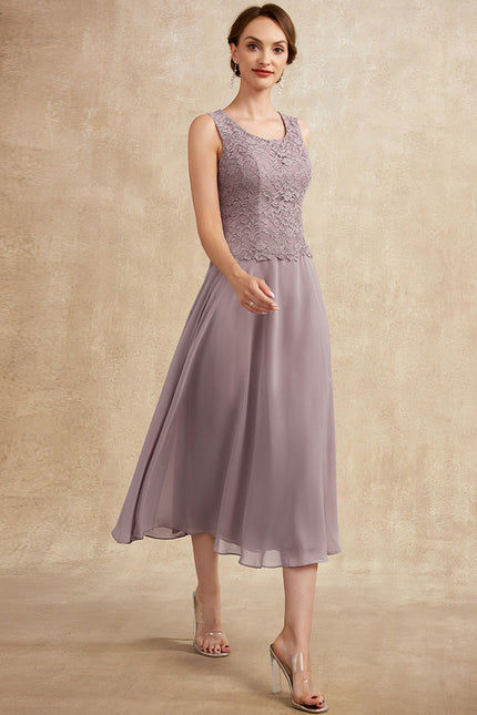 Robe Trapèze Lilas Élégant - gallery 6