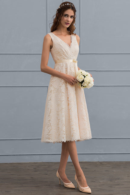 Robe Trapèze Lueur De Dentelle - gallery 1