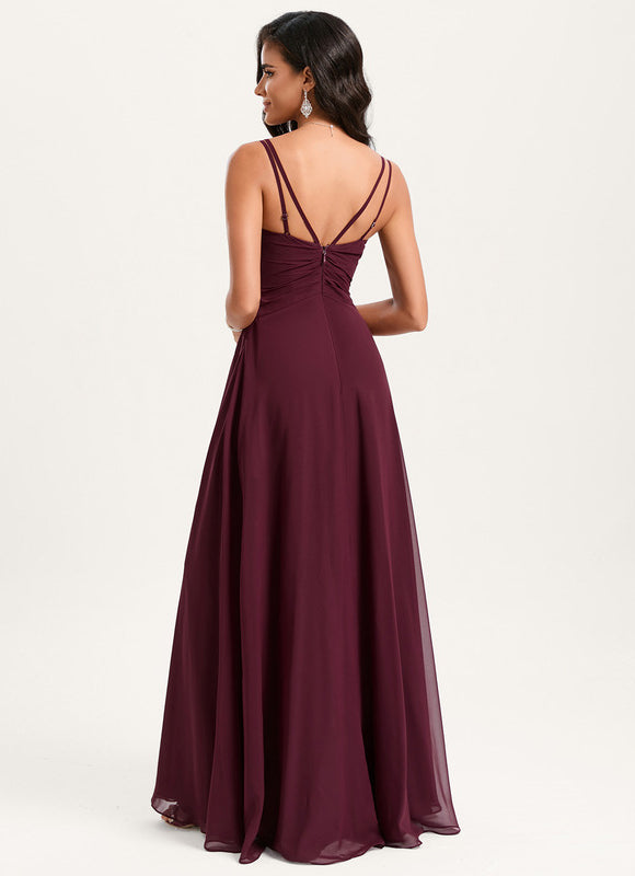 Robe Trapèze Longue Beige Élégante - gallery 4