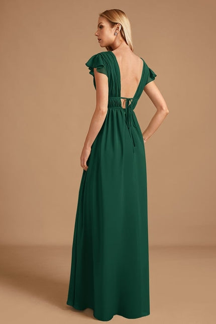 Robe Trapèze Longue Beige Élégante - gallery 1