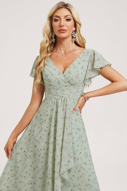 Robe Trapèze Mousseline Fendue - gallery 3