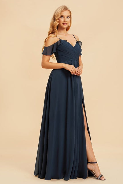 Robe Trapèze Longue Beige Élégante - gallery 6
