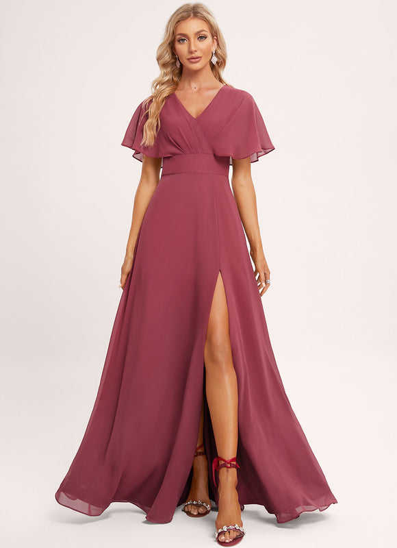 Robe Trapèze Mousseline Fendue - gallery 3