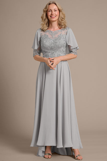 Robe Trapèze Élégance Grise Lumineuse - gallery 2