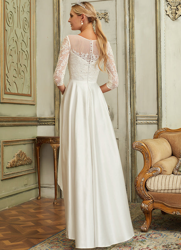 Robe Trapèze Élégance Dentelle Satinée - gallery 2