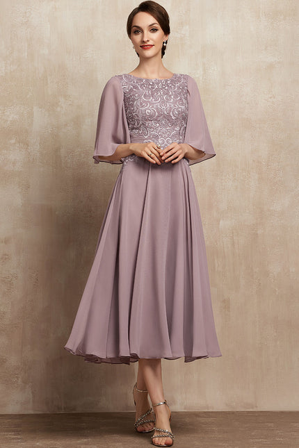 Robe Trapèze Lilas Élégant - gallery 1
