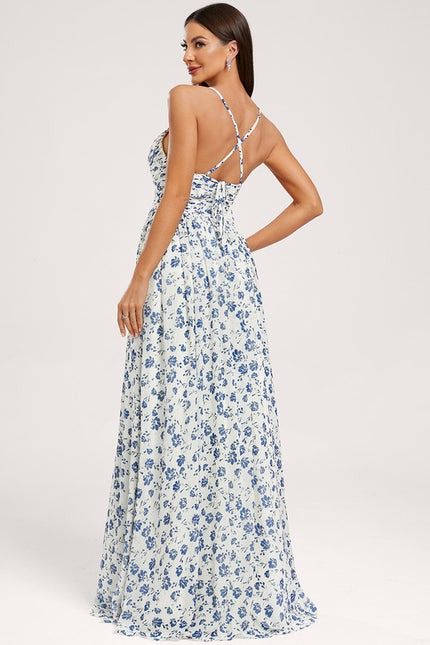 Robe Trapèze Longue Beige Élégante - gallery 4