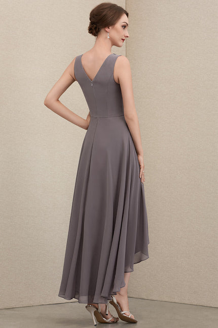 Robe Trapèze Gris Satiné Élégant - gallery 6