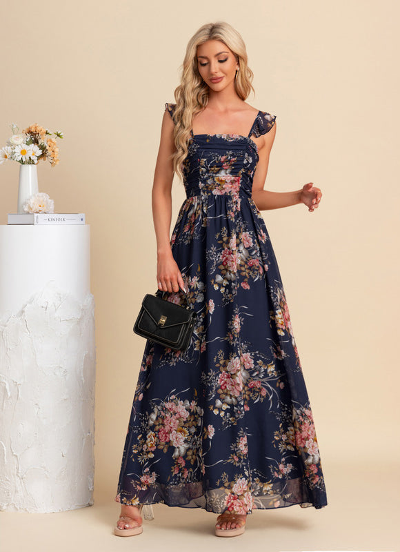 Robe Trapèze Nuit Florale Évasée - gallery 4