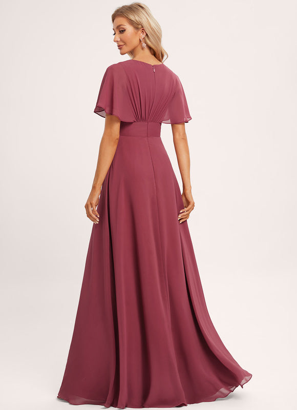 Robe Trapèze Mousseline Fendue - gallery 1