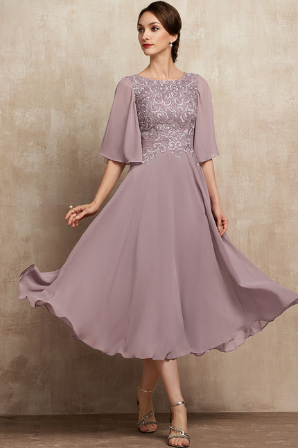 Robe Trapèze Lilas Élégant