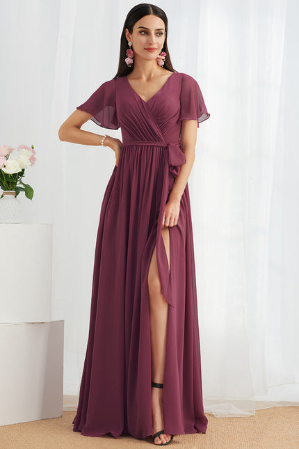 Robe Trapèze Longue Beige Élégante - gallery 3