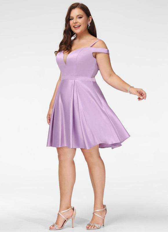 Robe Trapèze Lilas Satiné - gallery 8