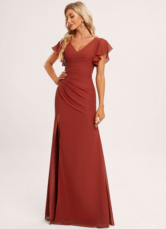 Robe Trapèze Mousseline Fendue - gallery 2