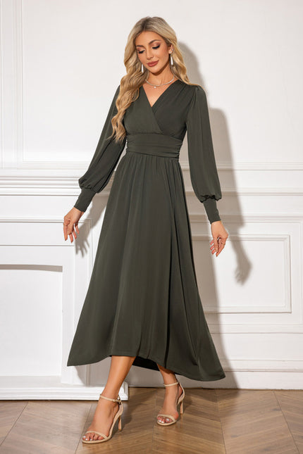 Robe Trapèze Maxi Asymétrique Sage - gallery 6