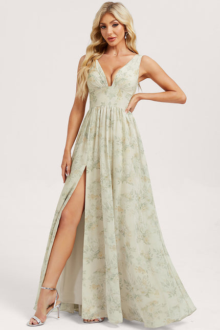 Robe Trapèze Longue Beige Élégante