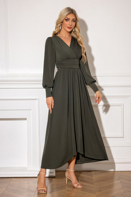 Robe Trapèze Maxi Asymétrique Sage - gallery 5