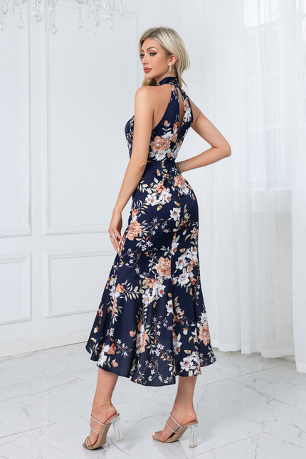 Robe Trapèze Halter Florale - gallery 3
