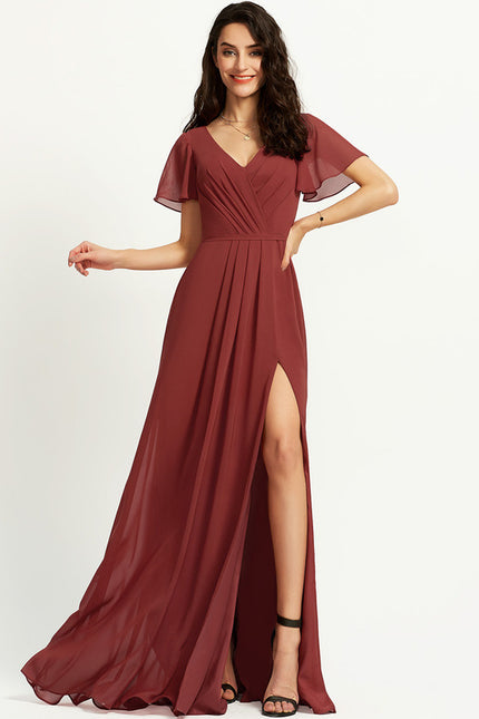 Robe Trapèze Longue Beige Élégante - gallery 4