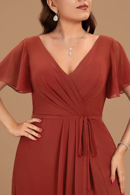 Robe Trapèze Longue Beige Élégante - gallery 9