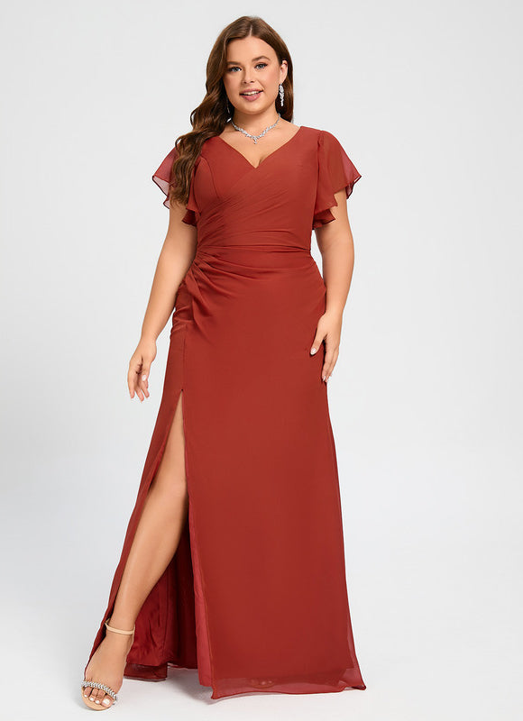 Robe Trapèze Mousseline Fendue - gallery 8