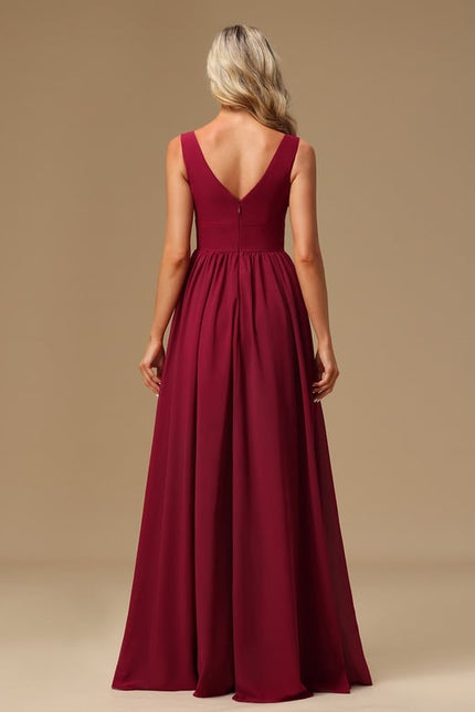 Robe Trapèze Longue Beige Élégante - gallery 3