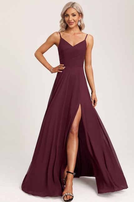 Robe Trapèze Longue Beige Élégante - gallery 4