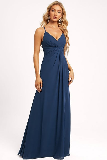 Robe Trapèze Longue Beige Élégante - gallery 3