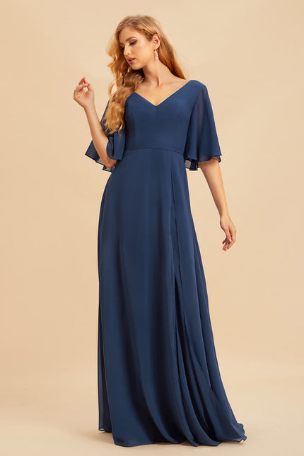 Robe Trapèze Longue Beige Élégante - gallery 4