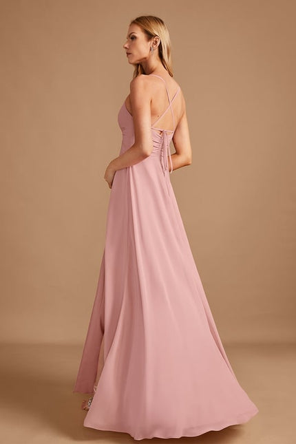 Robe Trapèze Longue Beige Élégante - gallery 5