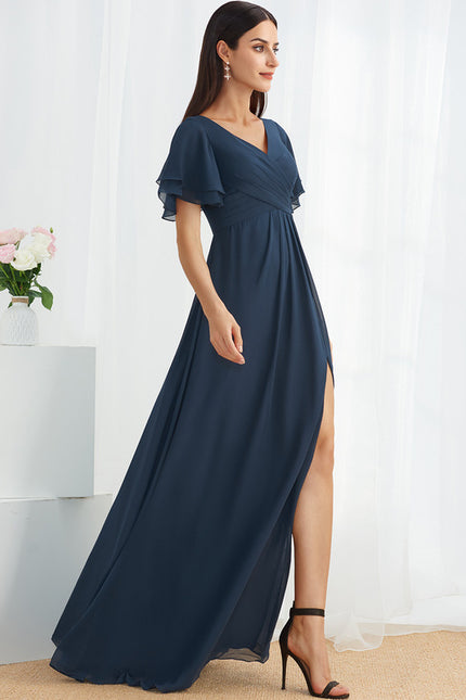 Robe Trapèze Longue Beige Élégante - gallery 2