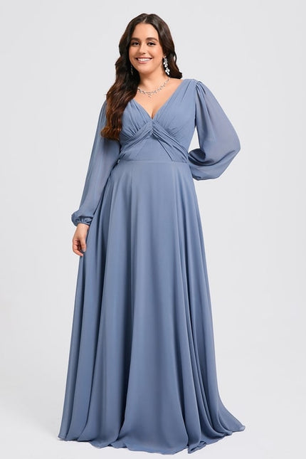Robe Trapèze Longue Beige Élégante - gallery 7