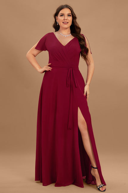 Robe Trapèze Longue Beige Élégante - gallery 4