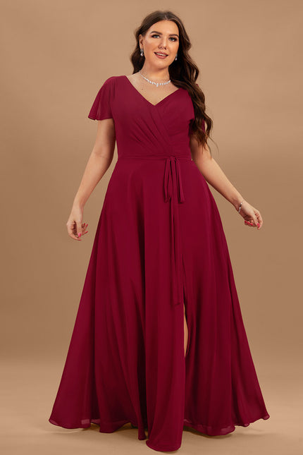 Robe Trapèze Longue Beige Élégante - gallery 6