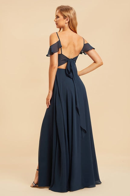 Robe Trapèze Longue Beige Élégante - gallery 1