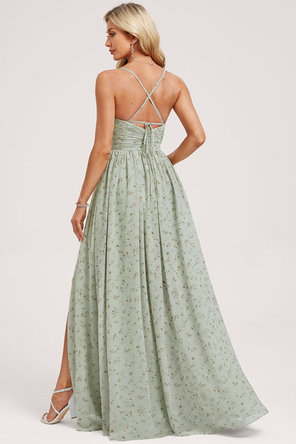 Robe Trapèze Longue Beige Élégante - gallery 4