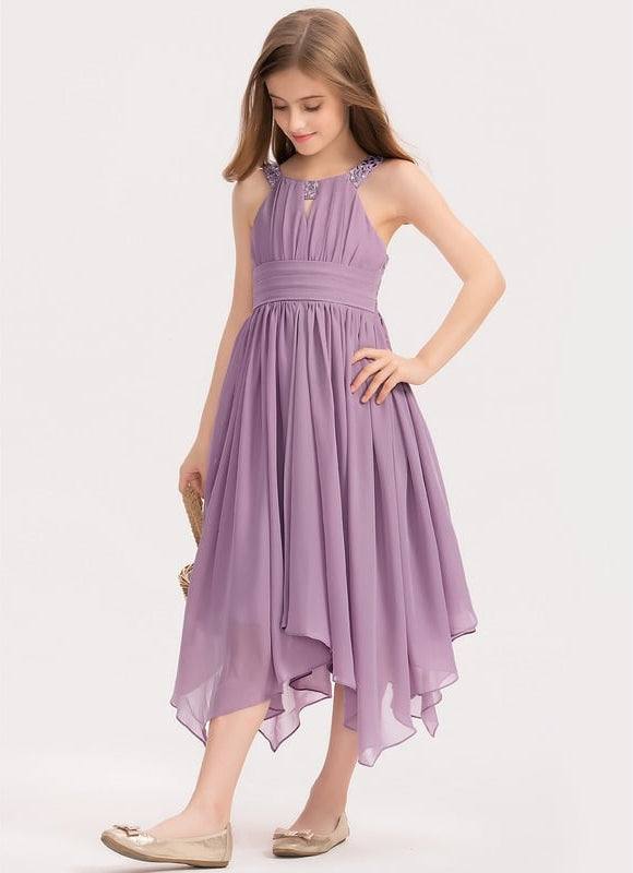 Robe Trapèze Lilas Vaporeux - gallery 2