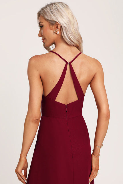 Robe Trapèze Longue Beige Élégante - gallery 4