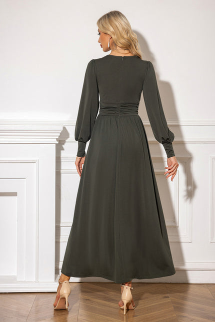 Robe Trapèze Maxi Asymétrique Sage - gallery 1