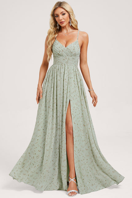 Robe Trapèze Longue Beige Élégante