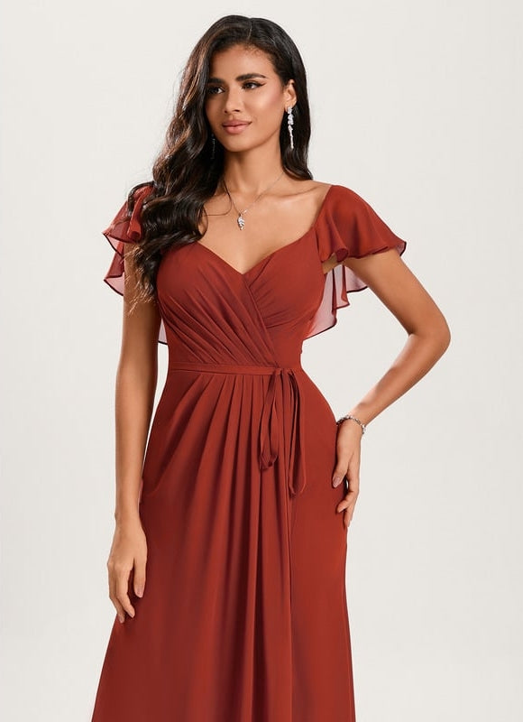 Robe Trapèze Mousseline Fendue - gallery 2