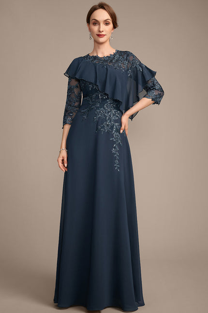 Robe Trapèze Marine Florale