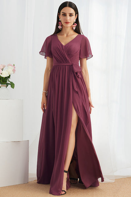 Robe Trapèze Longue Beige Élégante