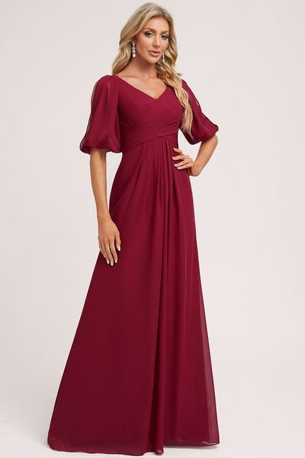 Robe Trapèze Longue Beige Élégante