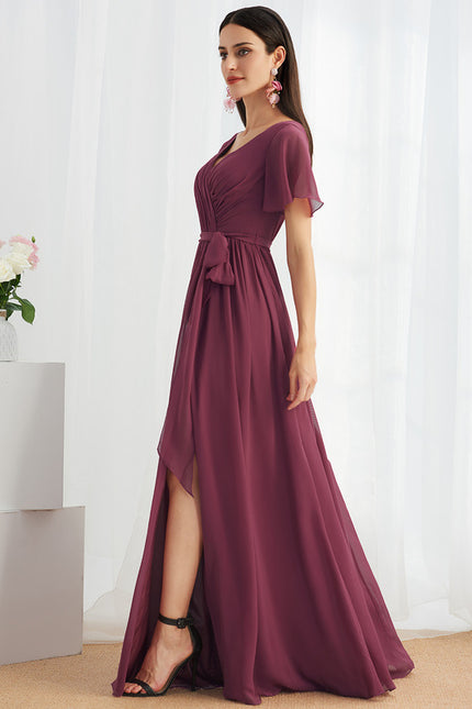 Robe Trapèze Longue Beige Élégante - gallery 4