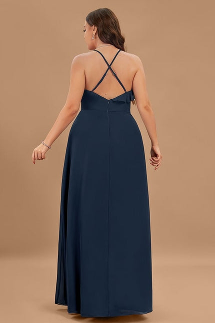 Robe Trapèze Longue Beige Élégante - gallery 7