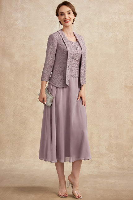 Robe Trapèze Lilas Élégant