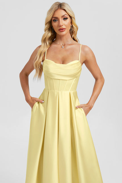 Robe Trapèze Jaune Lumineuse - gallery 4