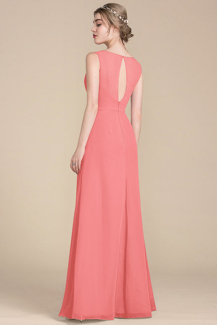 Robe Trapèze Mousseline Fendue - gallery 4